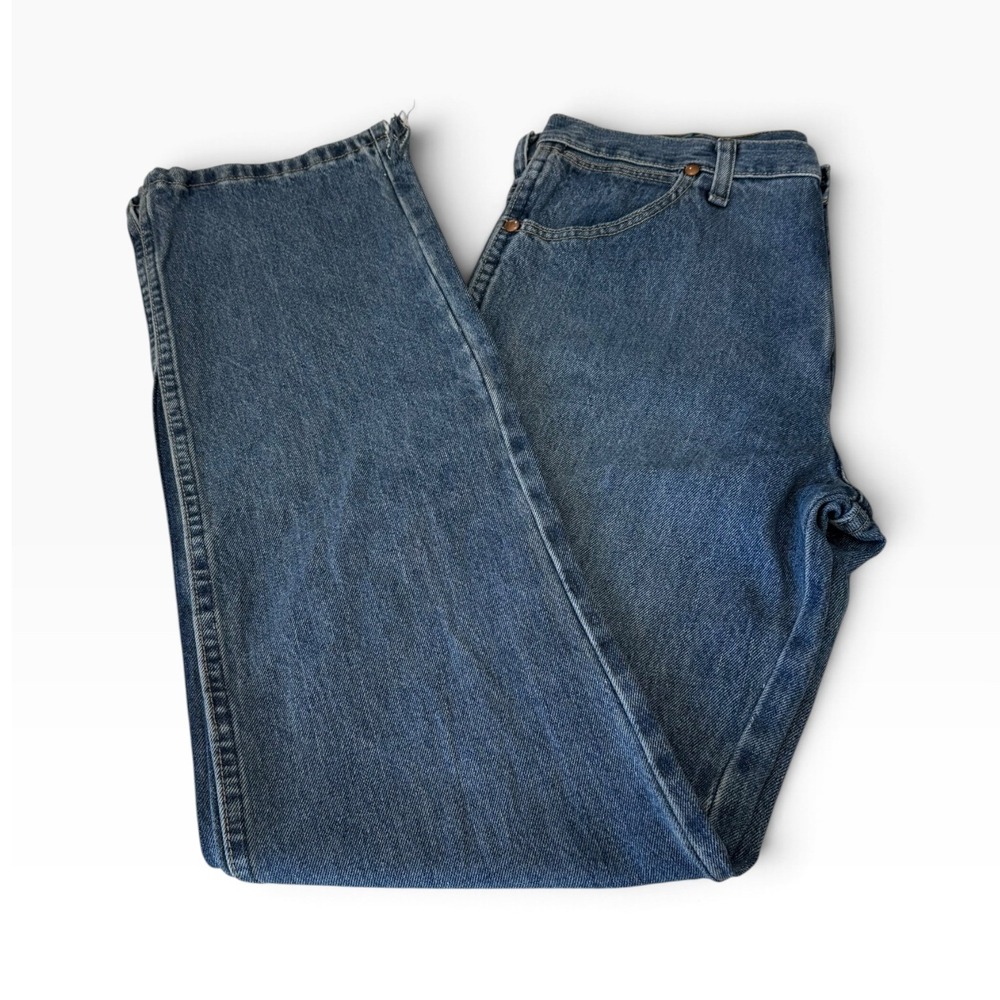 Wrangler 936RST Mens 32x34 Cowboy Cut Slim Fit Jeans Blue Denim Western